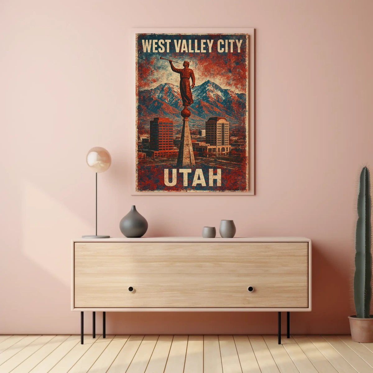 West Valley City Utah Skyline Photography Wanderlust Poster