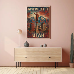 West Valley City Utah Skyline Photography Wanderlust Poster