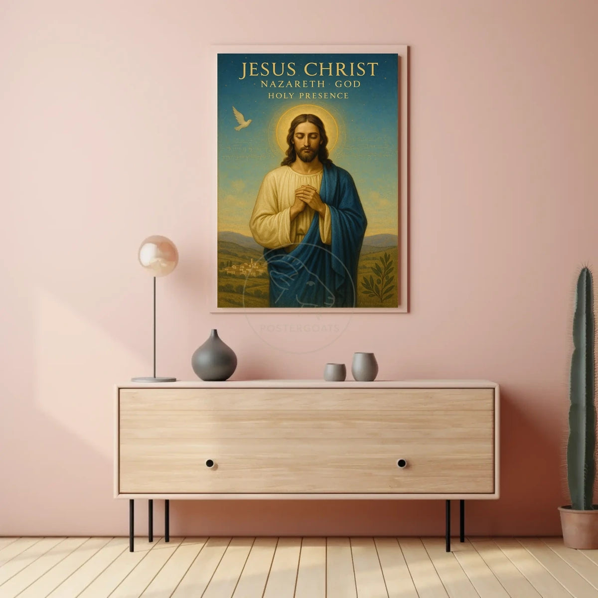 Religious Figure Prayer Scene: Cultural or Heritage Poster