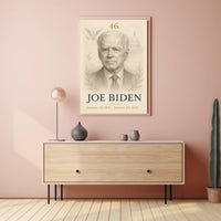 Joe Biden 46th President Sketch Poster Art Print for Home Decor PosterGoat