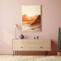Arid Desert Sunrise Trek Travel Poster