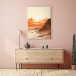 Arid Desert Sunrise Trek Travel Poster