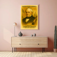 James Buchanan 15th President of the United States Vintage Watercolor Poster