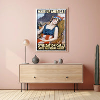 Patriotic WWI Era American Woman Propaganda Poster