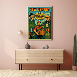 New Jersey Heritage Vintage Americana Cultural or Heritage Poster PosterGoat