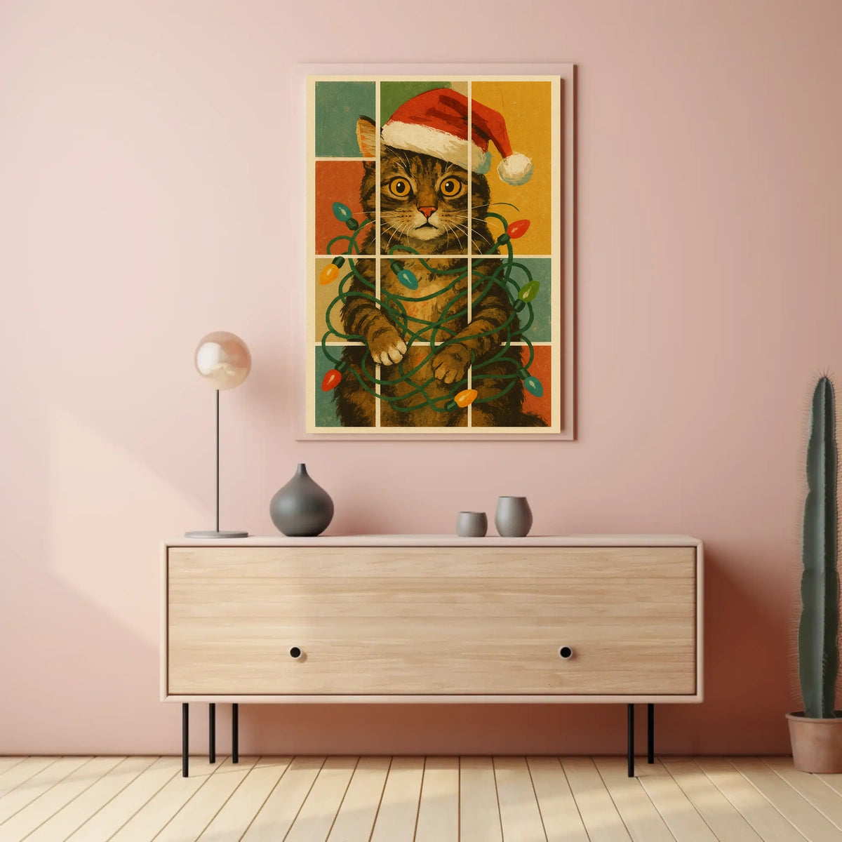 Festive Feline Fun Poster