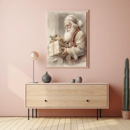 Vintage Santa Claus With Gifts Vintage Poster