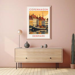 Copenhagen Harbor Scene Poster
