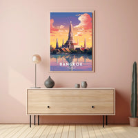 Wat Arun Sunset in Bangkok Travel Poster
