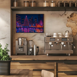 Holiday Skating in Detroit Poster