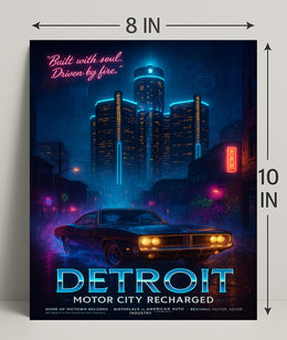 Detroit Motor City Recharged Wall Art Print PosterGoat