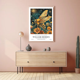 Vibrant Bee and Sunflower Cosmic Artistry Poster