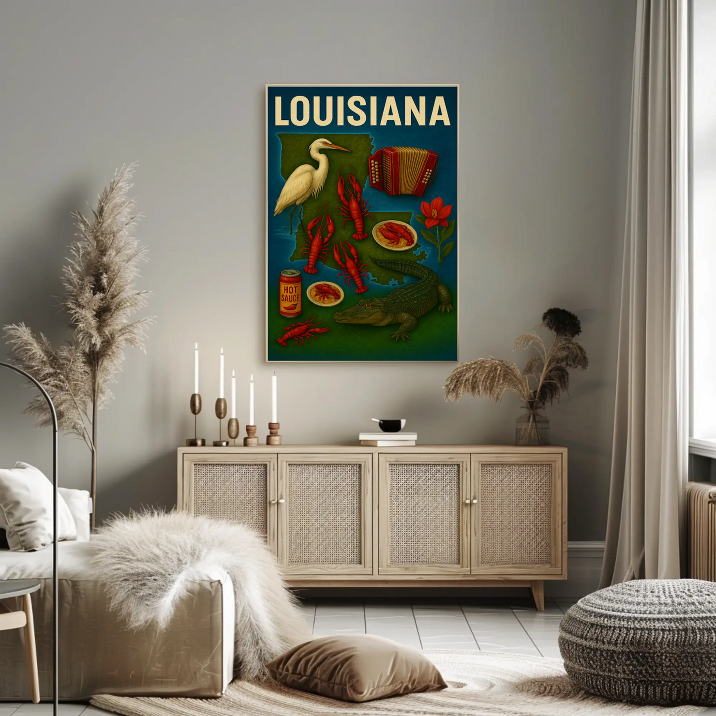 Louisiana Culture Food Music Alligator Bayou Poster