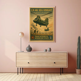 CH-46 Sea Knight Vintage Flight Poster PosterGoat