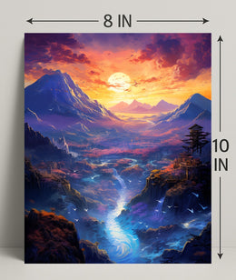 Enchanted Valley At Sunset Poster