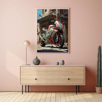 Urban Motorcycle Art Poster PosterGoat