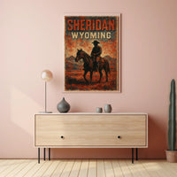 Sheridan Wyoming Cowboy Ride Vintage Travel Poster