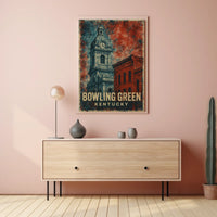 Bowling Green Kentucky Vintage Scenic Wanderlust Poster
