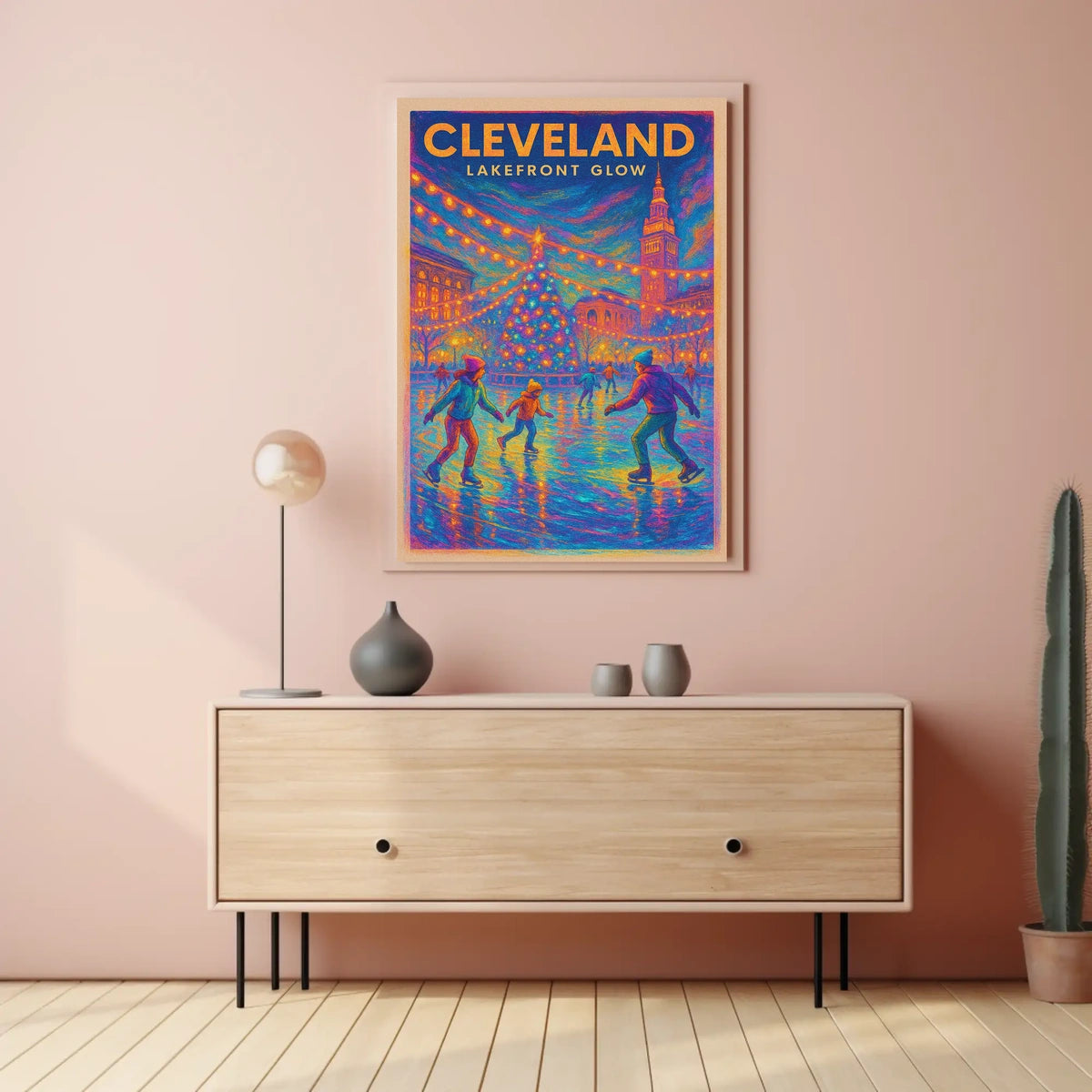 Cleveland Lakefront Glow Poster