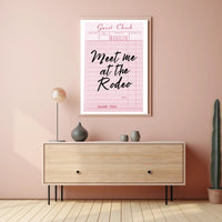 Meet Me at the Rodeo Retro-Themed Poster PosterGoat