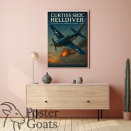 Curtiss SB2C Helldiver Vintage Warfare WWII Poster