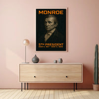 James Monroe 5th President of the United States Techno Schematic Poster