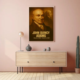 John Quincy Adams Poster Vintage Analog Film Aesthetic Presidential Portrait Wall Art Historical