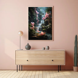 Tropical Paradise Waterfall Poster: National Park Poster