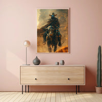 Futuristic Wild West Steampunk Adventure Art Poster PosterGoat