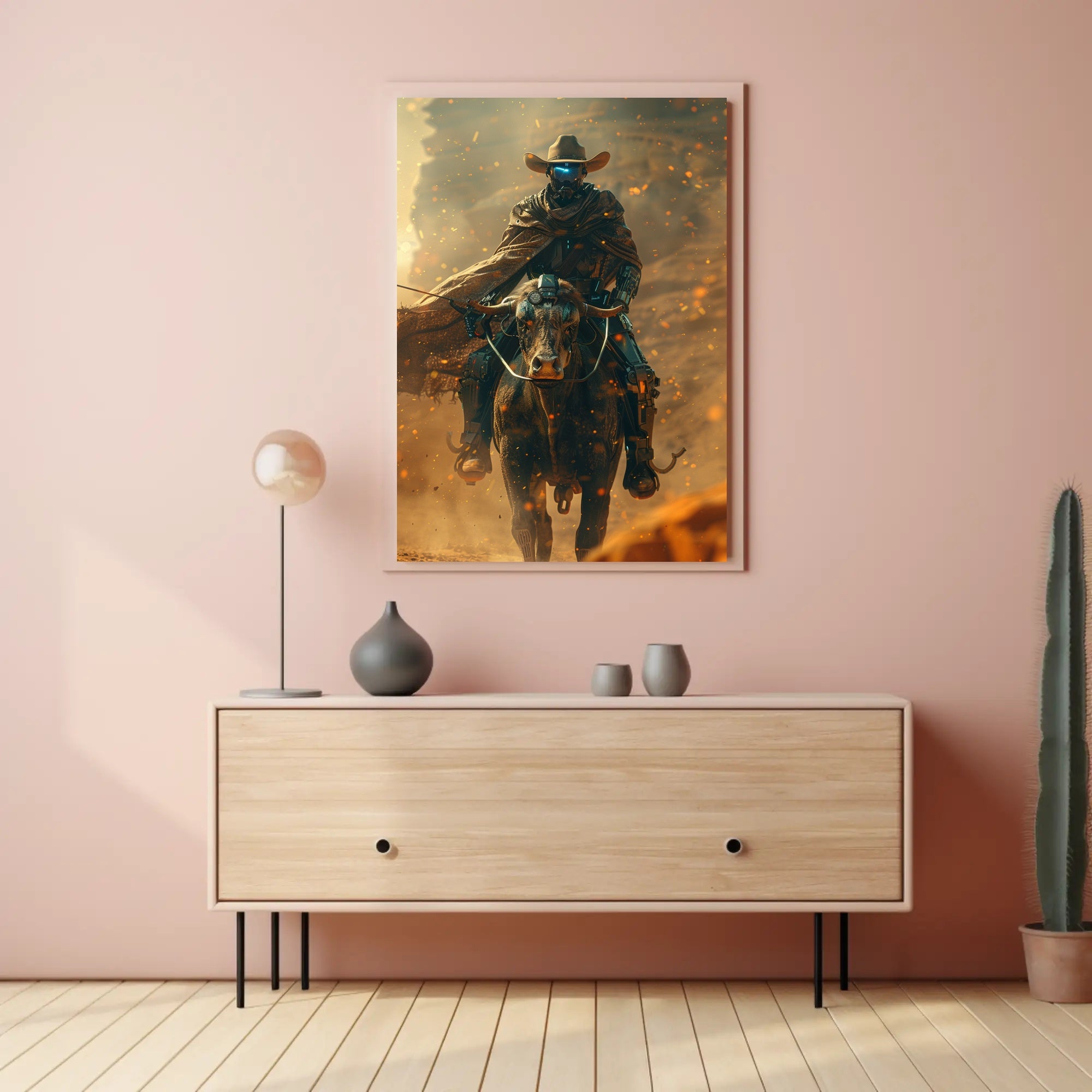 Futuristic Wild West Steampunk Adventure Art Poster PosterGoat