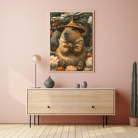 Meditative Capybara with Dragon Poster Art