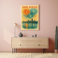 San Diego Skyline Celebration Poster