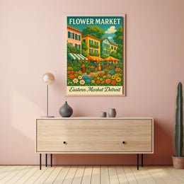 Flower Market Eastern Market Detroit Poster