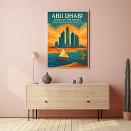 Abu Dhabi Harmony Modern Cityscape Travel Poster