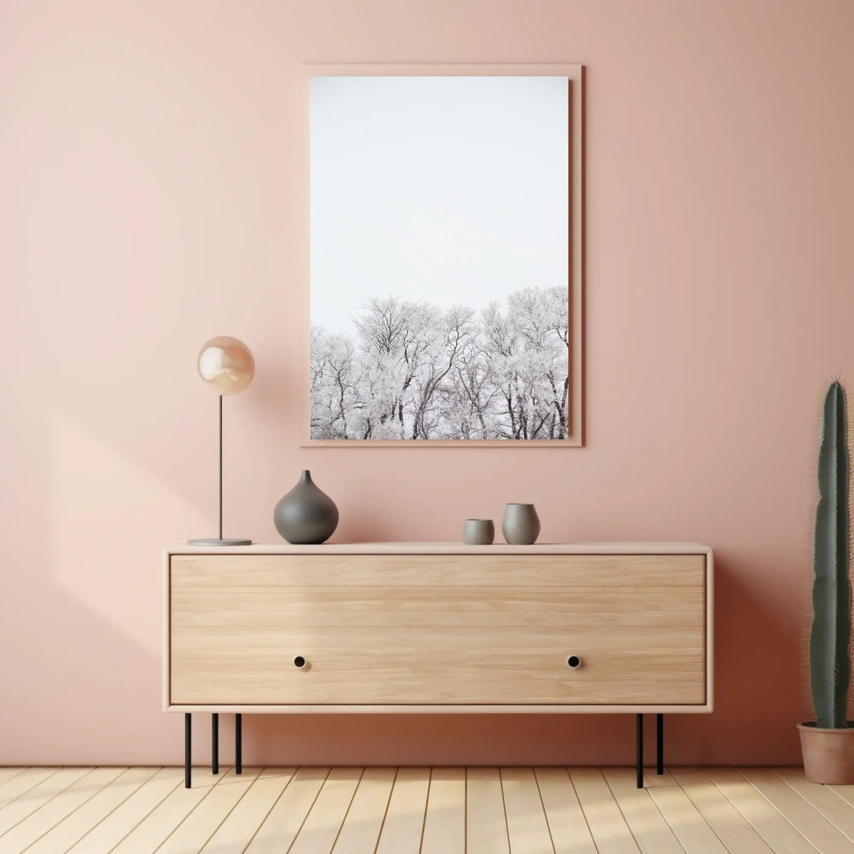 Serene Winter Landscape: Artistic and Minimalist Poster