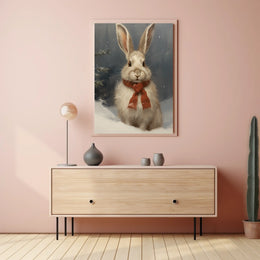 Winter Bunny Portrait Poster