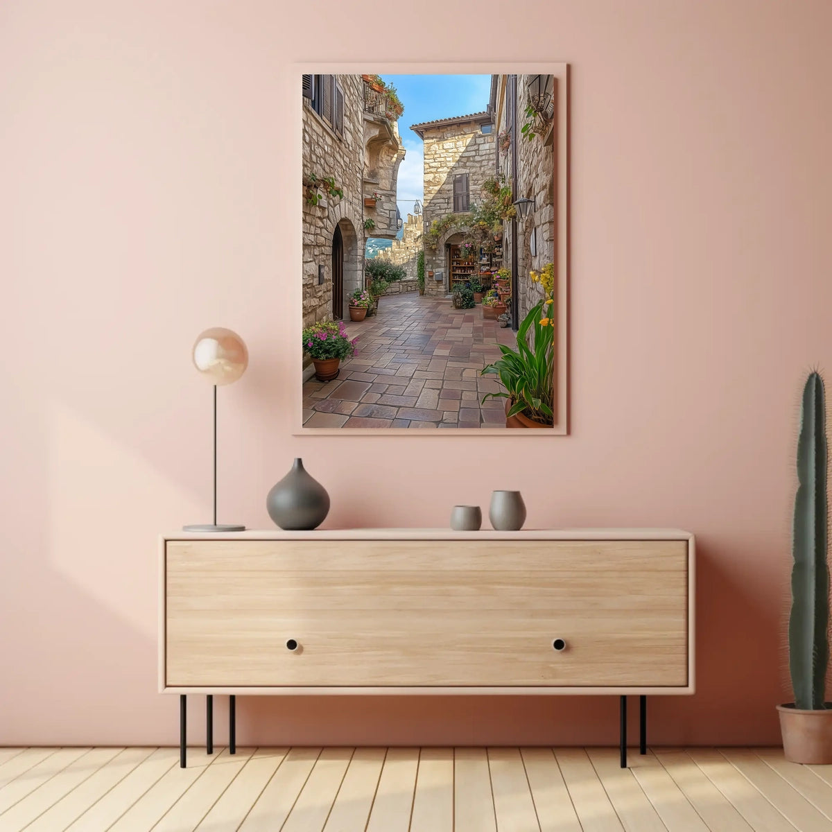 San Marino Old Town Stone Streets View Scenic Poster