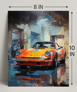 Vibrant Classic Car In Urban Garage Poster PosterGoat