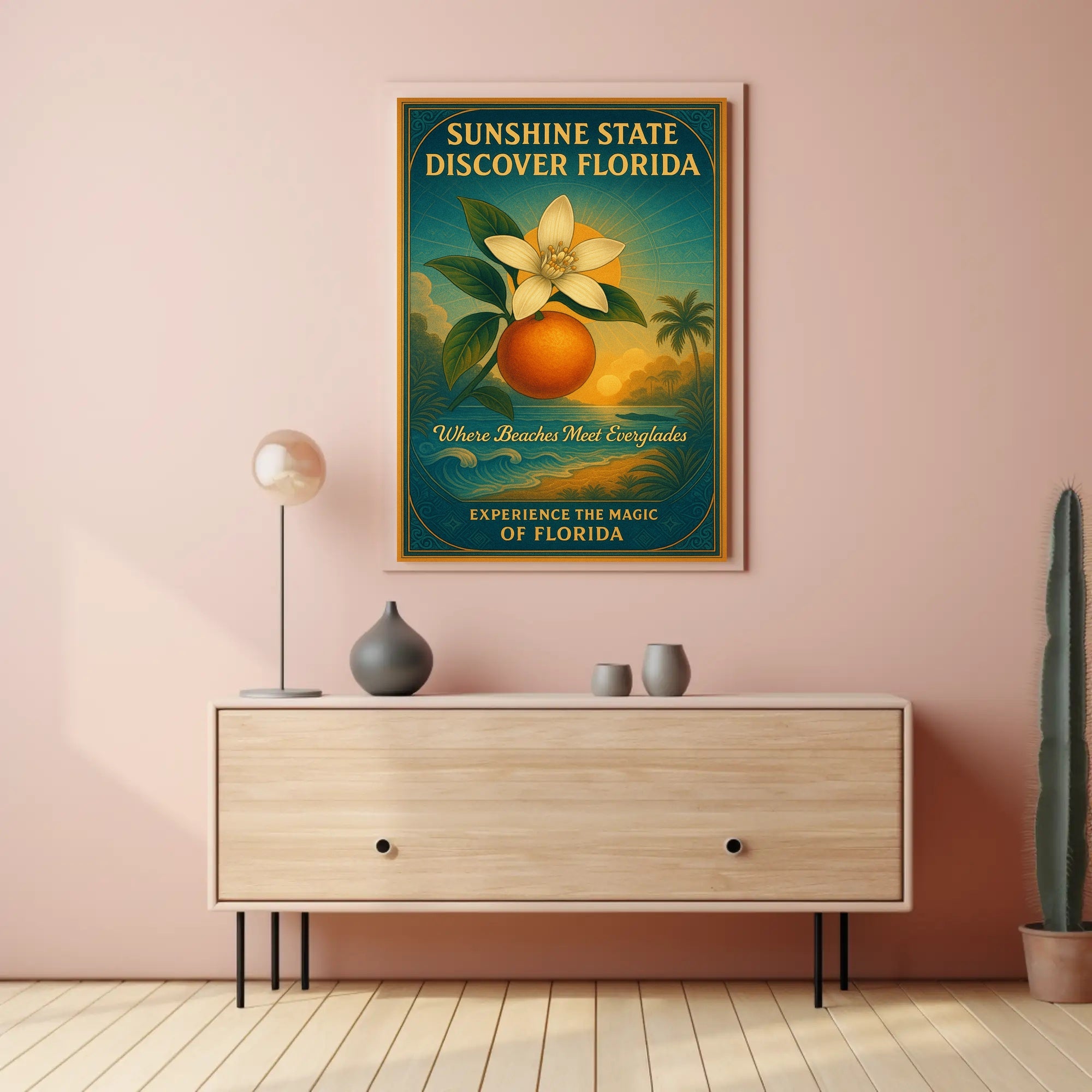 Florida Sunshine State Travel Poster Vintage Print