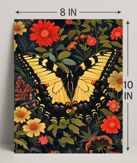 Butterfly and Floral Symphony Art Poster