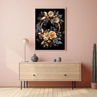 Luxurious Floral Wreath Artwork Print - Abstract or Artistic Poster