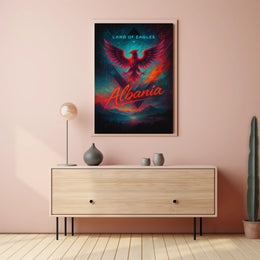 Albania Travel Poster Vintage Land Of Eagles
