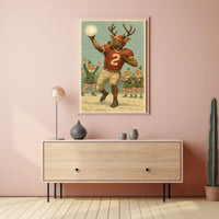 Reindeer Quarterback In Holiday Game Poster