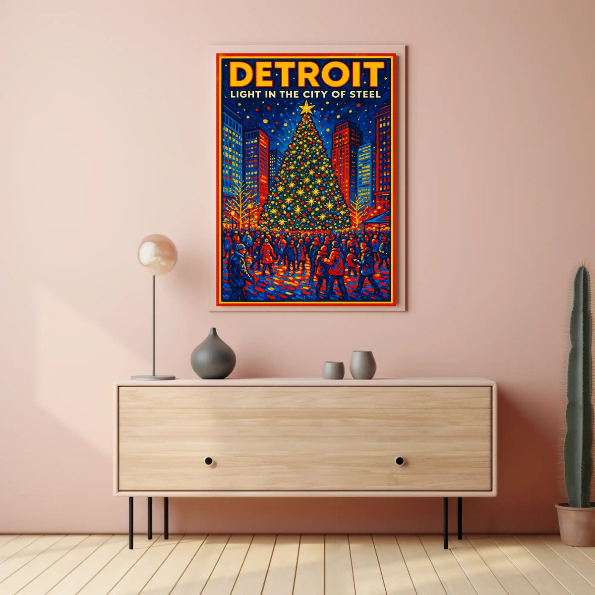 Detroit Light In The City Of Steel Poster