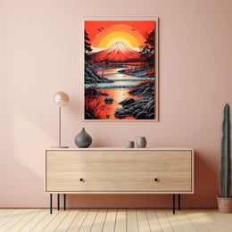 Radiant Mountain Sunset Poster PosterGoat