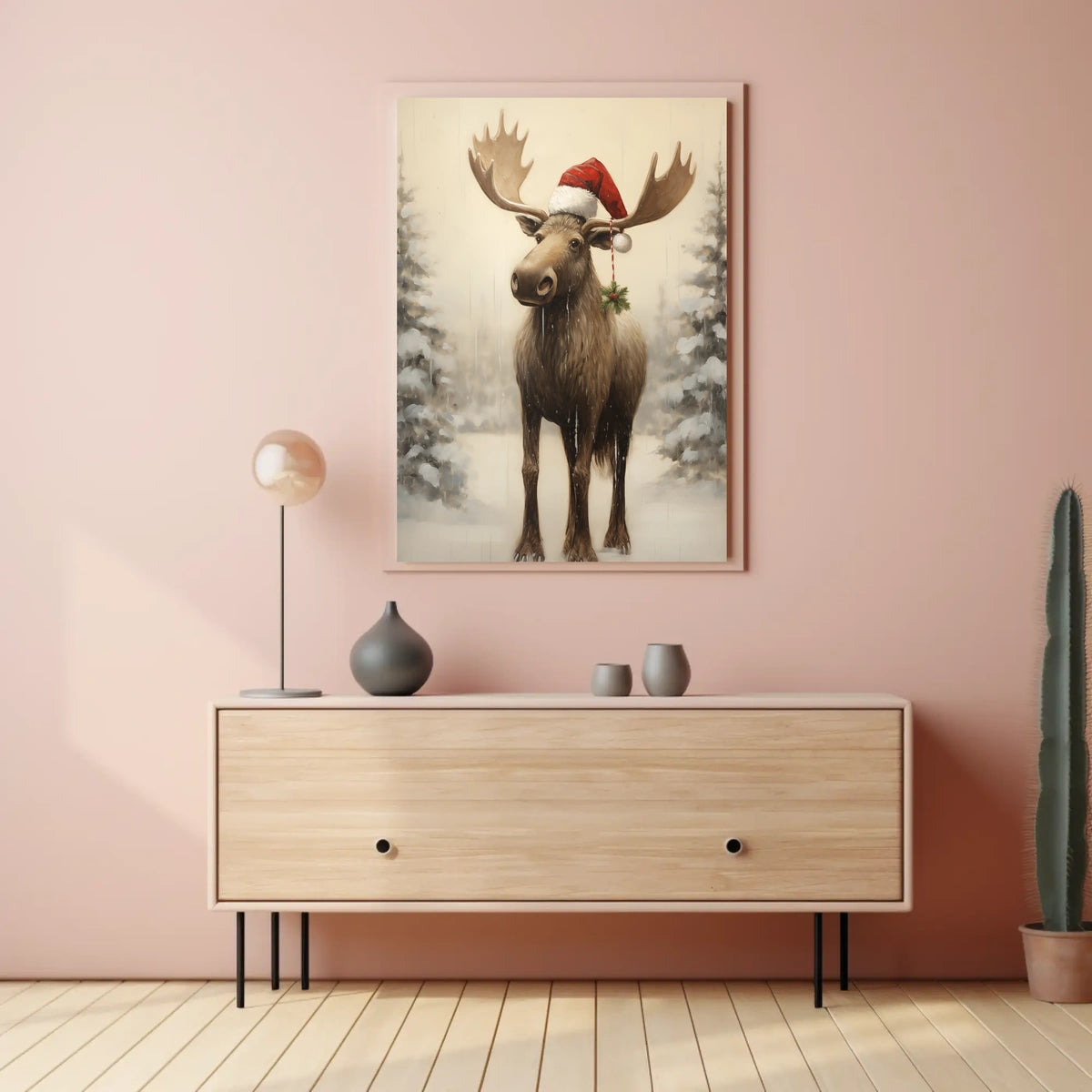 Festive Moose In Winter Wonderland Poster