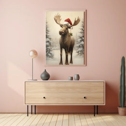 Festive Moose In Winter Wonderland Poster
