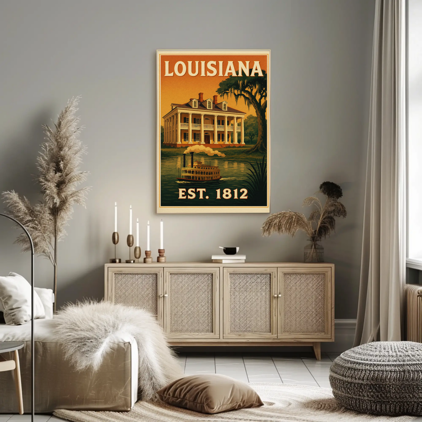 Louisiana Plantation Steamboat Bayou Southern Poster