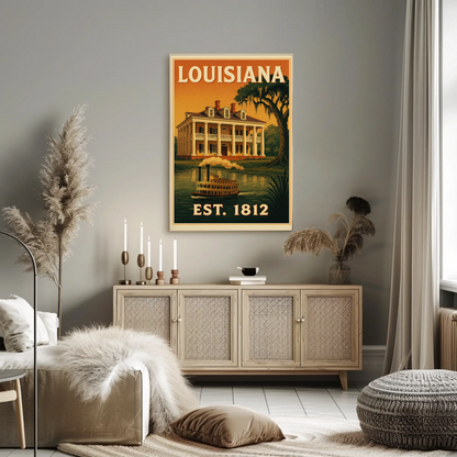 Louisiana Plantation Steamboat Bayou Southern Poster