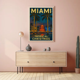 Miami Tropical Christmas Poster